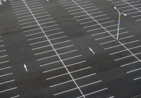 empty parking lot from above